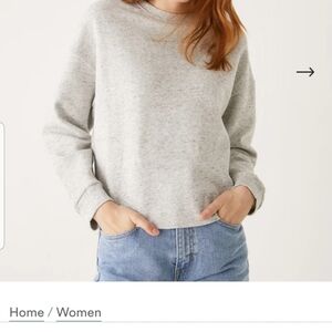 Frank & Oak The Textured Sweatshirt in Grey